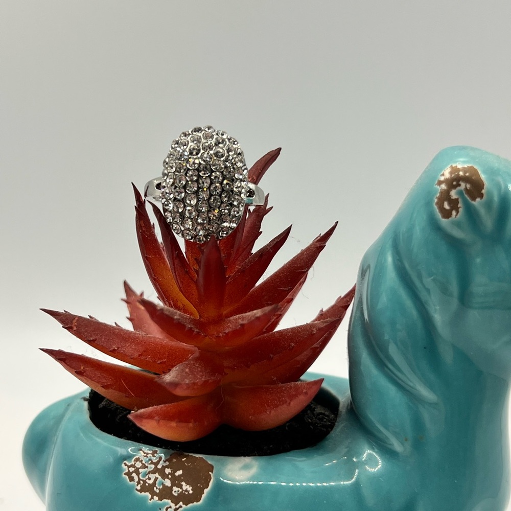 Silver Tone Crystal‎ Ring SZ 7 NEW